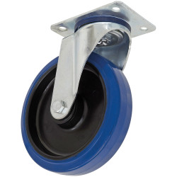Sealey SCW3125SPEM Heavy-Duty Blue Elastic Rubber Swivel Castor Wheel &#xD8;125mm