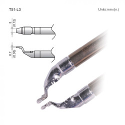 Grot lutowniczy ołówkowy Hakko do FX-9705 0,7 mm, 3 mm T51