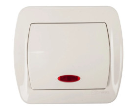 Simon Akord Łącznik jednobiegunowy z podświetleniem beżowy AW1L/12