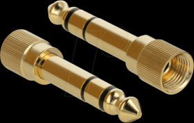 65983 Adapter 6.35 mm Stereo plug &gt; 3.5 mm Stereo jack 3 pin screwable