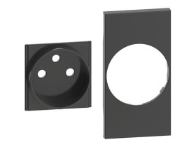 LIVING NOW Plakietka gniazda 2P+Z - 2 moduły - czarna KG55 LEGRAND