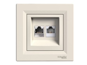 ASFORA Gniazdo telefoniczne-komputerowe RJ11/Rj45 kat.5e krem z ramką EPH4900123 SCHNEIDER ELECTRIC