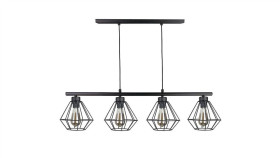 Lampa Wisząca Nowoczesna 4Xe27 Febris Black Long