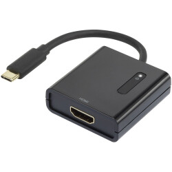 Renkforce RF-4472892 USB-C to HDMI Adapter 4K Gold-Plated Connectors 15cm Black