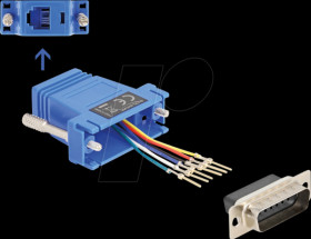 67085 Adapter D-Sub 15 Pin plug > RJ12 jack Mounting kit, blue