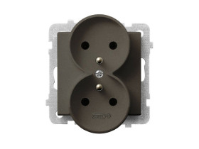 SONATA Gniazdo podwójne z uziemieniem czekoladowy metalik GP-2RRZ/m/40 OSPEL