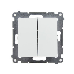 Przycisk zwierny podwójny uniwersalny DP2.01/11 biały Kontakt Simon54