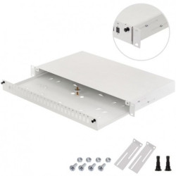 Przełącznica światłowodowa FO 24xSC simplex RACK 19" 1U wysuwana szara