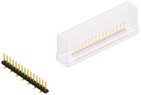 Pin header, 15 pole, pitch 2 mm, angled, black, SLY7SMD04515GSM