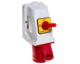 Gniazdo KOMBI z rozłącznikiem 0-1 M25 32A 5P 400V czerwone IP44 925-6w