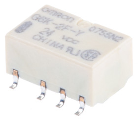 Przekaźnik sygnału, 24V dc, 1 A, DPDT, 2-polowy, montaż SMD, Omron G6K