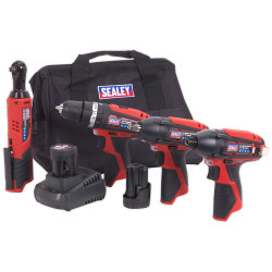 Sealey CP1200COMBO CP1200 Series 4 x 12V Cordless Power Tool Combo Kit