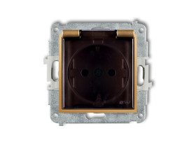 MINI Gniazdo hermetyczne z uziemieniem schuko (klapka dymna przesłony torów prądowych) złoty 29MGPB-1sdp KARLIK