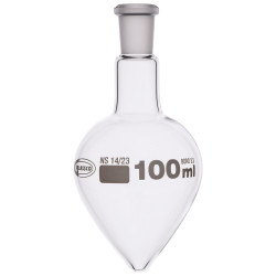Glassco Pear Shape Single Neck Flask 100ml, 14/23 Pack of 10