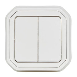 NOWE PLEXO 55 Łącznik podwójny/przycisk podwójny komplet podtynkowy 10 AX - 250 V AC biały 069855L