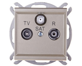 SONATA Gniazdo antenowe RTV-SAT końcowe szampański złoty GPA-RS/m/39