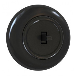 Włącznik światła pojedynczy podtynkowy IP20 czarny z okragłą ramką 10A 250V LOFTICA