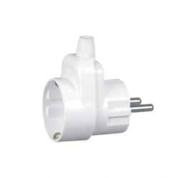 Wtyczka z/u Uni-Schuko 16A 250V z gniazdem z/u Schuko / z zabezp./ WT-16U/G-S-Z