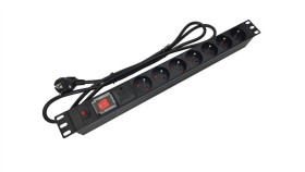 Listwa Zasilająca Rack 19 Cali Pdu Gniazdo 7 X Cee 7/5 Wtyk Cee 7/7 Z...