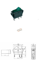PRZEŁĄCZNIK KOŁYSKOWY 2POZYCJE 3PINY 20A/230v MK111 zielony