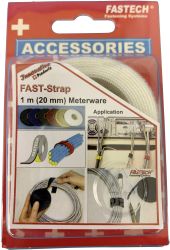 Taśma rzepowa do wiązania element z pętelkami i haczykami (D x S) 1000 mm x 20 mm biały FASTECH® 910-010 1 m