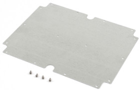 Mounting plate, steel, (L x W x H) 286 x 225 x 2 mm, gray, for series 1554X/1554XA, 1554YPL