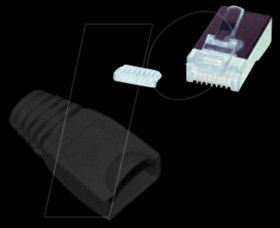 BS72057-S-10 Cat5e/6 plug pull-in aid black packing unit 10