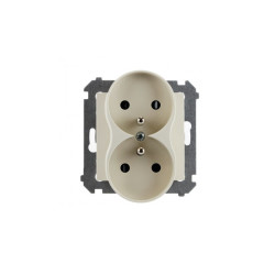 Gniazdo podwójne z uziemieniem do ramek Nature kremowe DGZ2MZN.01/41 Kontakt Simon54