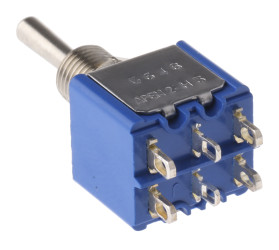 Przełącznik Wł.-wył.-(wł.) DPDT APEM Montaż panelowy