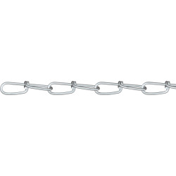 D&#xF6;rner &#x2B; helmer 156154 Double Loop Chain Steel Zinc Galvanised 30m