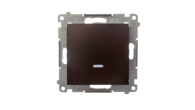Simon 54 Przycisk Pojedynczy Zwierny Z Podświetleniem Brąz Mat Dp1al.01/46