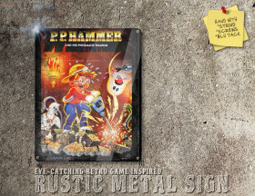 Weathered Look Amiga P.P. Hammer Box Artwork Metal Sign [687]