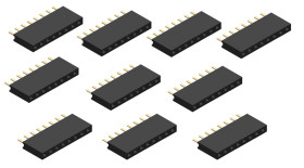 Opencircuit Female header 8 pin - 2.54mm - 10 pcs