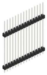 Pin header, 15 pole, pitch 2.54 mm, straight, black, SL1331015Z