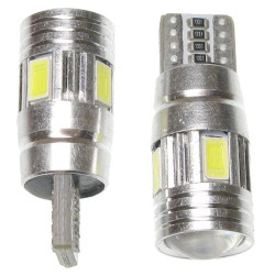 Dioda LED T10CANBUS 6x5630SMD HQ soczewka 6000K 31mmx12mm biała 12V
