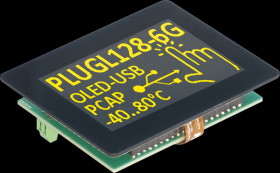 EA PLUGL128-6GTCZ USB graphic OLED, 128x64, 2.9 inch, yellow, touch, terminals, ID
