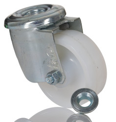 Koło samonastawne średnica kabla 80mm Otwór na śrubę LAG 120kg wysokość całkowita 106mm