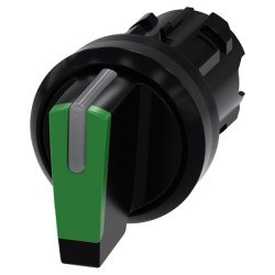 SIRIUS ACT, PRZEŁĄCZNIK Z MOŻLIWOŚCIĄ PODŚW., 22MM, OKRĄGŁY, TWORZYWO, ZIELONY, KR. PIÓRO, 3 POZ. I-O-II, BEZ SAMOPOWROTU, KĄT Z