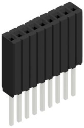 Socket header, 9 pole, pitch 1.27 mm, straight, 10027449