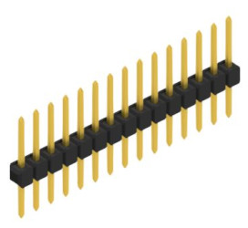 Pin header, 15 pole, pitch 2.54 mm, straight, black, 10046375