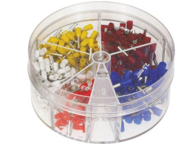 Tulejki izolowane 0,5-2,5 BOX-4 / zestaw walizkowy tulejek / końcówka tulejkowa izolowana 0,5-0,75-1,0-1,5-2,5-4,0 / 400 szt.