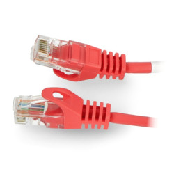 Przewód sieciowy Ethernet Patchcord UTP 5e 0,25m - czerwony