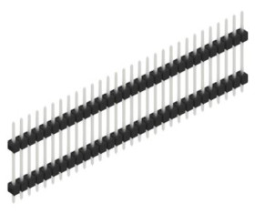 Pin header, 30 pole, pitch 2.54 mm, straight, black, SL515630Z