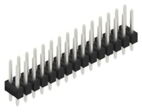 Pin header, 30 pole, pitch 2.54 mm, straight, black, 10055171