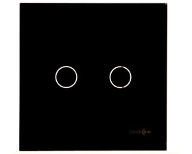 TouchMe Duży panel szklany, łącznik podwójny, czarny TM702B