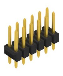 Pin header, 12 pole, pitch 2.54 mm, straight, black, 10055140