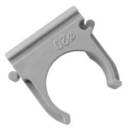 1 sztuka Uchwyt do rury PVC ⌀20 do rur gładkich szary XBS CF20G PEP MU-II 20