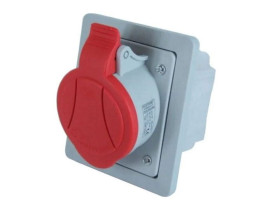 Gniazdo wtykowe izolacyjne podtynkowe 32A/4p/400V GSP-32A/4 gniazdo siłowe skośne 921856 ELEKTROMET