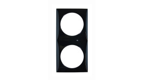 OUTLET FRAME 2-GANG VT/HZ GLOSS BLK