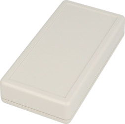 ABS handheld enclosure, (L x W x H) 130 x 65 x 25 mm, light gray (RAL 7035), IP54, 1599BGY